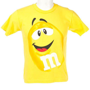 M&M's Candy Character Face T-Shirt - Youth - Yellow - Large - Candy Warehouse