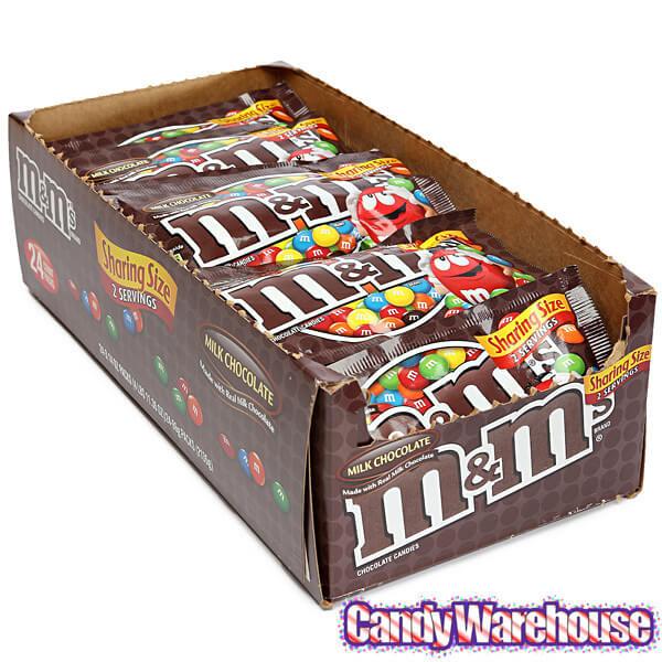 M&M's Candy King Size Packs - Plain: 24-Piece Box - Candy Warehouse