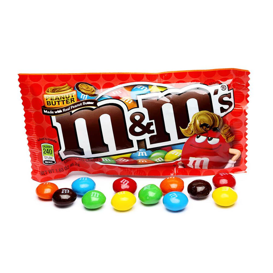 M&M's Peanut Butter Candy, 1.63-Ounce Bags (Pack of 12)