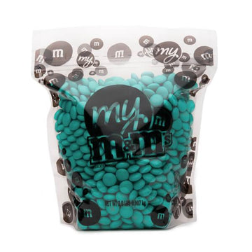 M&M's Milk Chocolate Candy - Aqua: 2LB Bag - Candy Warehouse