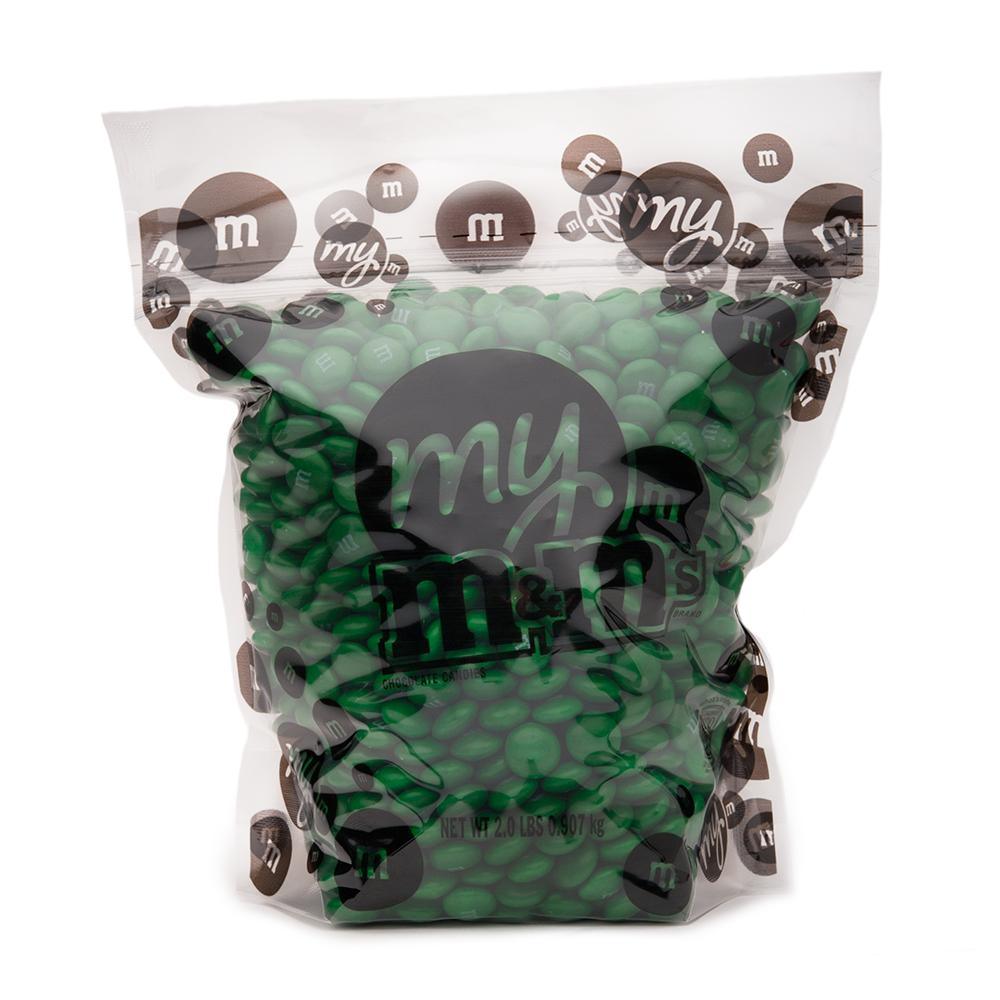 M&M's Milk Chocolate Candy - Dark Green: 2LB Bag - Candy Warehouse