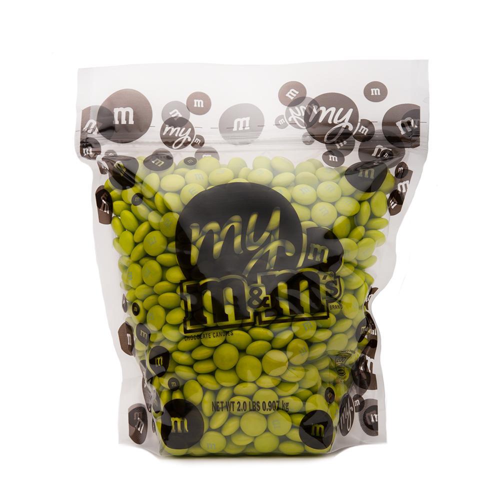 M&M's Milk Chocolate Candy - Electric Green: 2LB Bag - Candy Warehouse