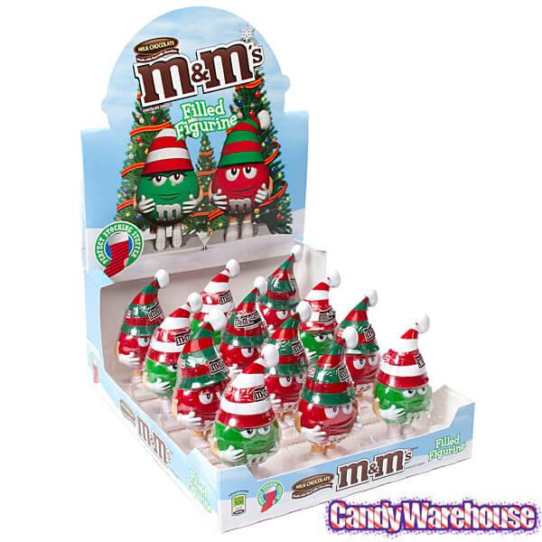 M&M's Minis Candy Filled Christmas Figurines: 12-Piece Display - Candy Warehouse