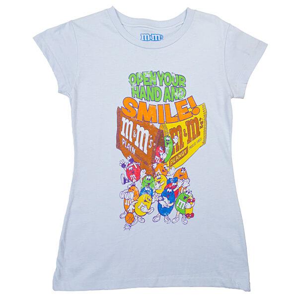 M&M's Open Your Hand and Smile Distressed T-Shirt - Youth - Large - Candy Warehouse