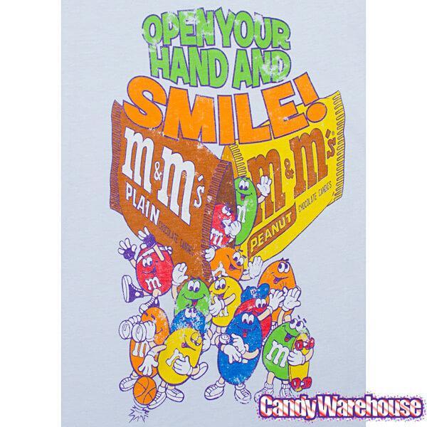 M&M's Open Your Hand and Smile Distressed T-Shirt - Youth - Medium - Candy Warehouse