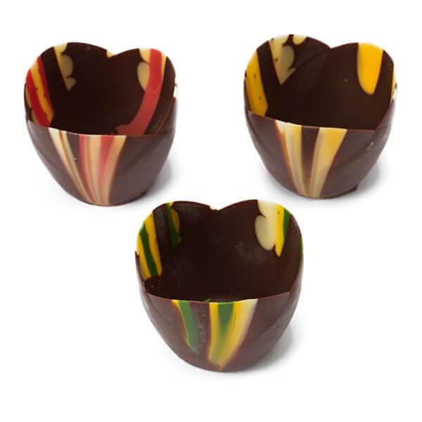 Marbled Chocolate Flower Cups: 6-Piece Box - Candy Warehouse