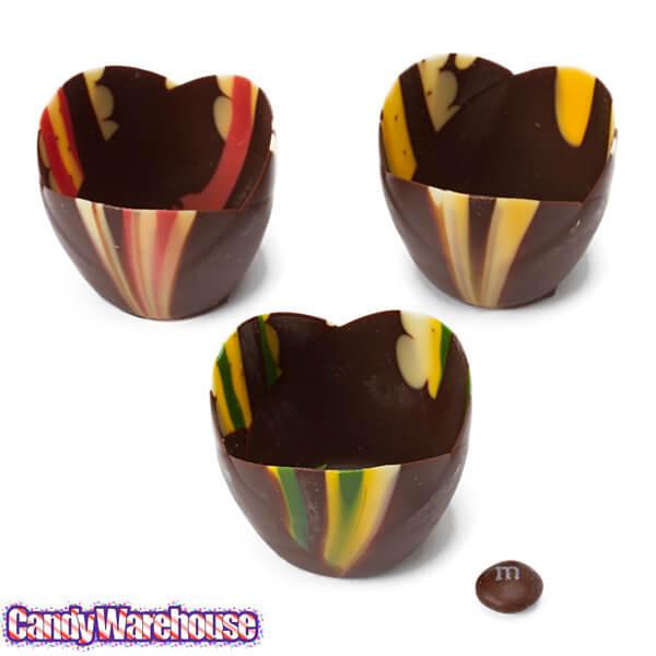 Marbled Chocolate Flower Cups: 6-Piece Box - Candy Warehouse