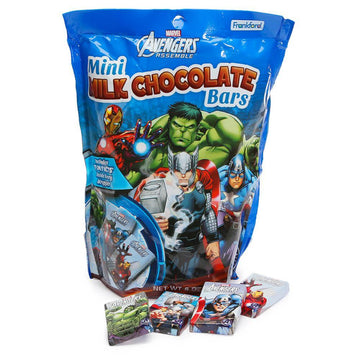 Marvel Avengers Mini Milk Chocolate Bars: 15-Piece Bag - Candy Warehouse