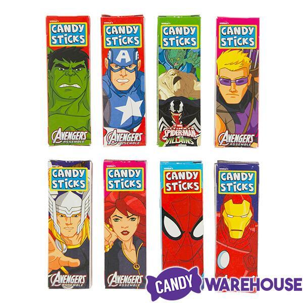 Marvel Cartoon Character Candy Sticks 2-Packs: 100-Piece Bag - Candy Warehouse
