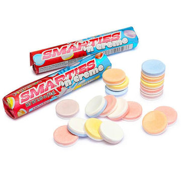 Mega Smarties 'n Creme Candy Rolls: 24-Piece Box - Candy Warehouse