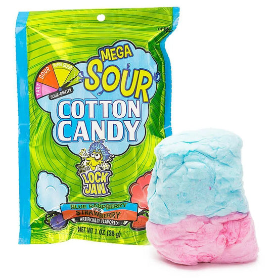 Mega Sour Cotton Candy Packs 12Piece Display Candy Warehouse