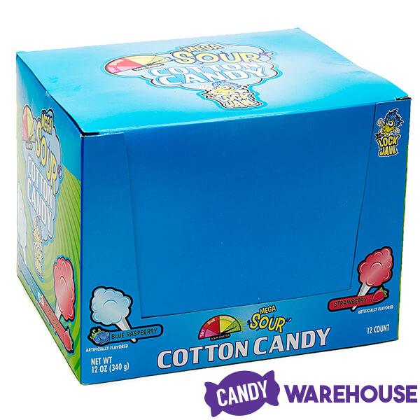 Mega Sour Cotton Candy Packs: 12-Piece Display - Candy Warehouse