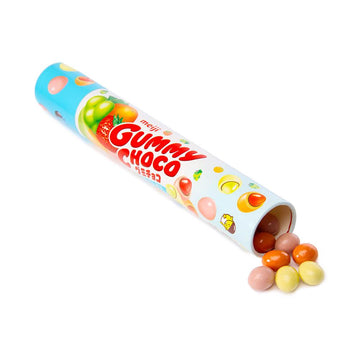 Meiji Chocolate Covered Gummy Fruits Candy: 50-Piece Tube - Candy Warehouse