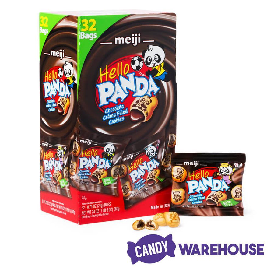 Meiji Hello Panda Chocolate Creme Filled Cookies: 32-Piece Box - Candy Warehouse