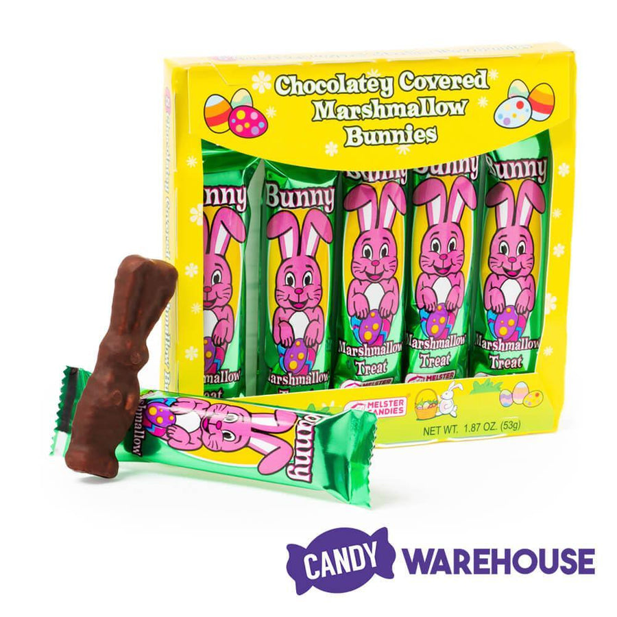 Melster Candies Chocolatey Covered Marshmallow Bunnies: 5-Piece Box - Candy Warehouse