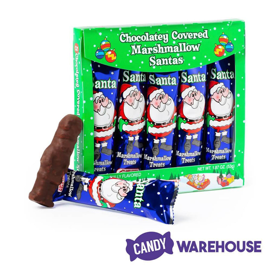 Melster Candies Chocolatey Covered Marshmallow Santas: 5-Piece Box - Candy Warehouse