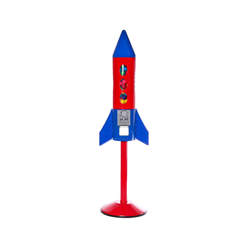 Metal 3-Foot Rocket Gumball Machine with Gumballs - Candy Warehouse