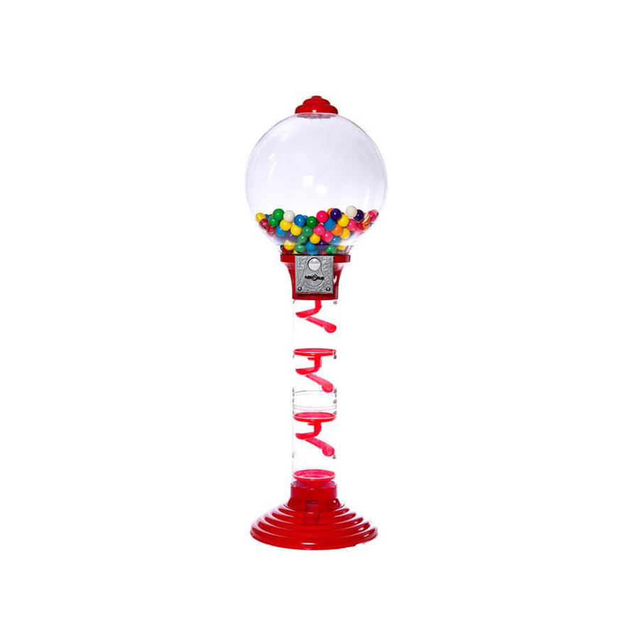Metal 3-Foot Spiral Gumball Machine with Gumballs - Candy Warehouse