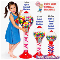 Metal 3-Foot Spiral Gumball Machine with Gumballs - Candy Warehouse