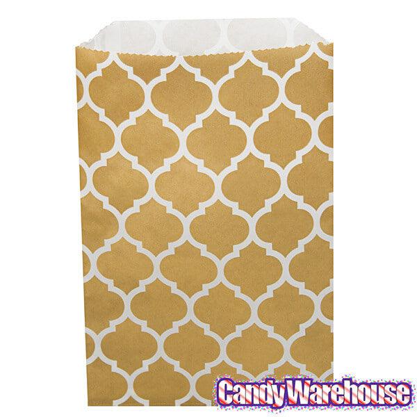 Metallic Gold Casablanca Pattern Candy Bags: 25-Piece Pack - Candy Warehouse