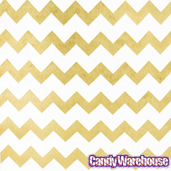 Metallic Gold Chevron Stripe Candy Bags: 25-Piece Pack - Candy Warehouse