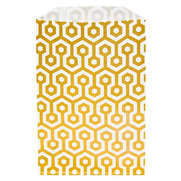 Metallic Gold Honeycomb Candy Bags: 25-Piece Pack - Candy Warehouse