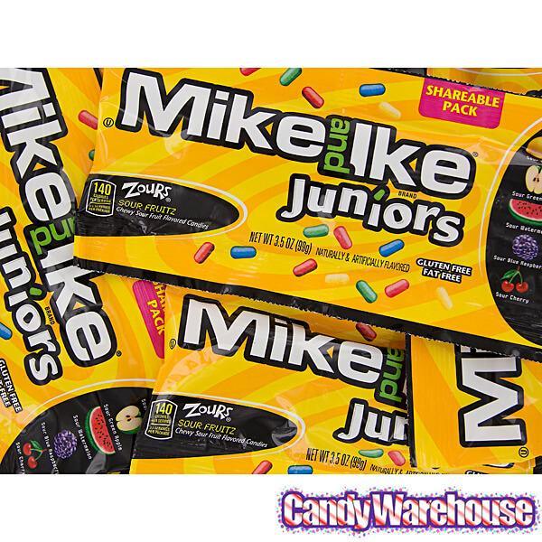 Mike and Ike Juniors Zours Candy 3.5-Ounce Packs: 18-Piece Box - Candy Warehouse