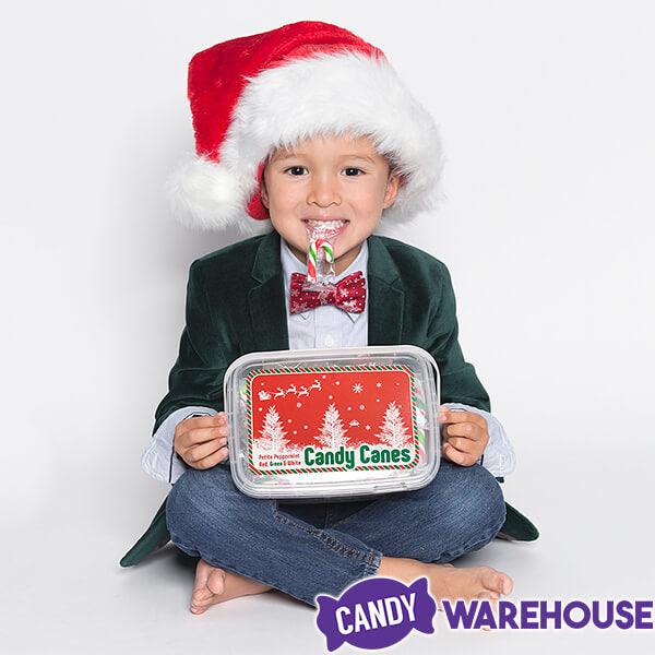 Mini Candy Canes - Red, Green, and White: 100-Piece Tub - Candy Warehouse