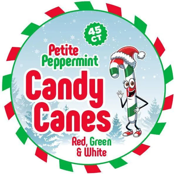 Mini Candy Canes Red, Green, and White 45Piece Jar Candy Warehouse