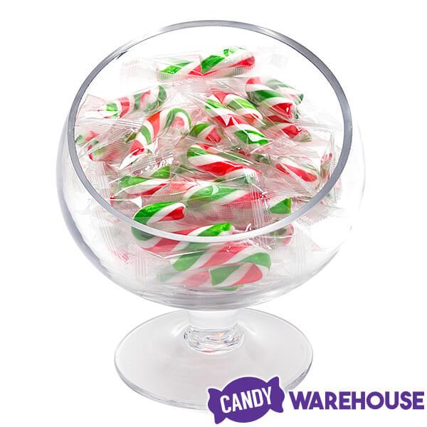 Mini Candy Canes - Red, Green, and White: 45-Piece Jar - Candy Warehouse