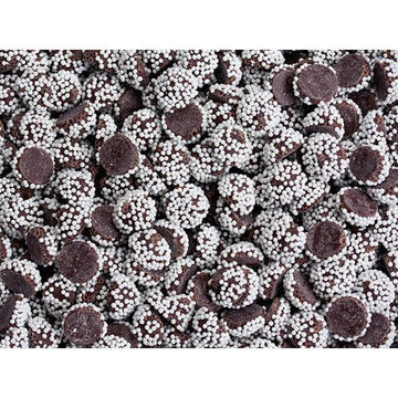 Mini Dark Chocolate Drops with White Nonpareils: 10LB Case - Candy Warehouse