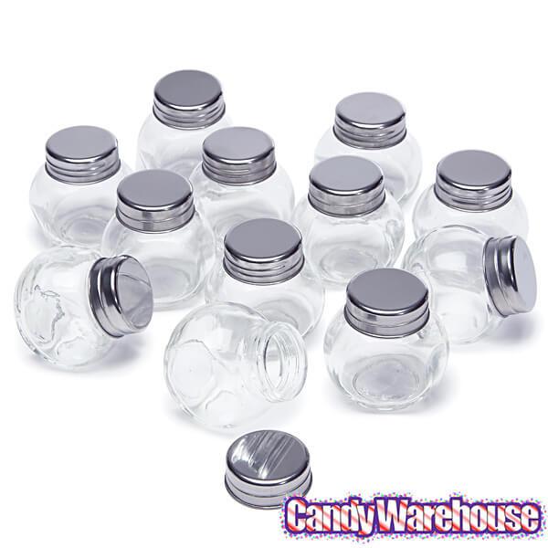 DESIYUE 1.5oz-30 Pack Mini Glass Mason Jars Set with Silver Lids & Handles,  Small Favor Jars, Food Storage Containers for Weddings, Decoration