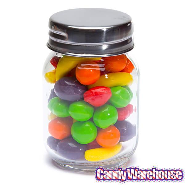 Mini Glass Favor Jars - 2.75-Ounce Mason Jar with Silver Top: 12-Piece Set - Candy Warehouse