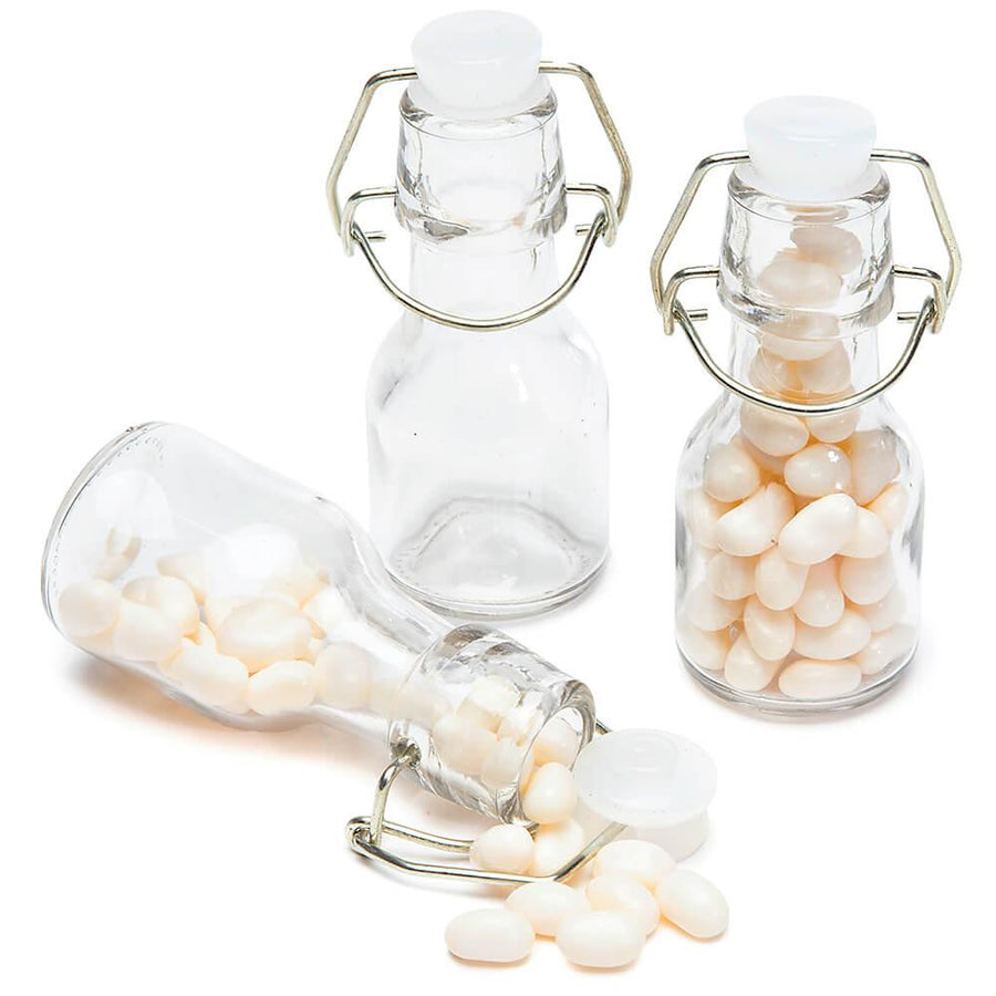 Mini Glass Favor Jars - 2-Ounce Bottle with Swing Top: 12-Piece Set - Candy Warehouse