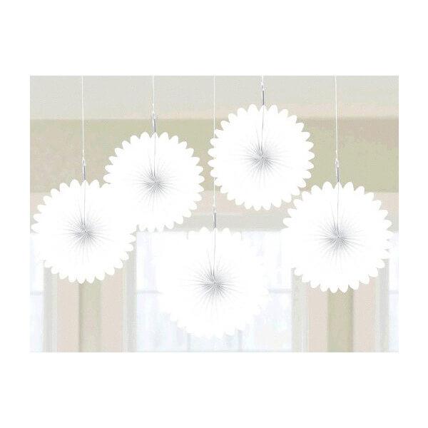 Mini Hanging Fans - Frosty White: 5-Piece Pack - Candy Warehouse