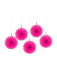 Mini Hanging Fans - Hot Pink: 5-Piece Pack