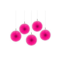Mini Hanging Fans - Hot Pink: 5-Piece Pack - Candy Warehouse