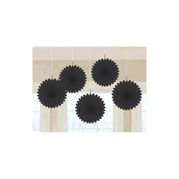 Mini Hanging Fans - Jet Black: 5-Piece Pack - Candy Warehouse