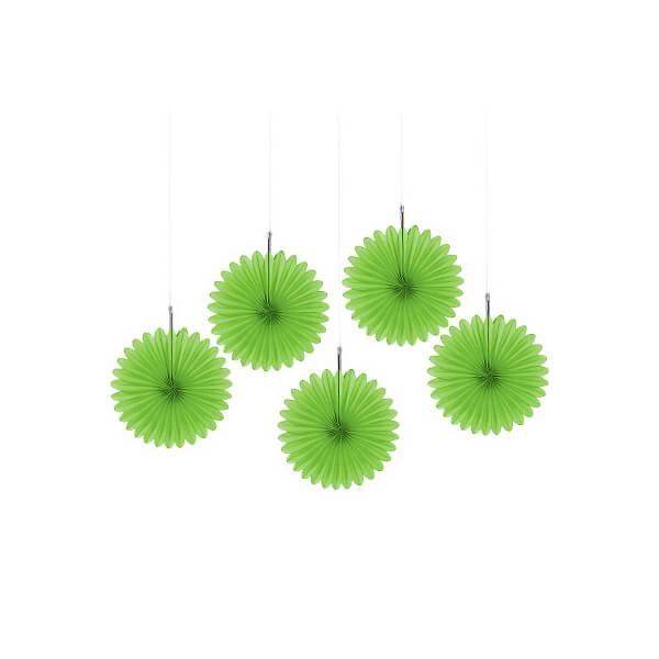 Mini Hanging Fans - Kiwi Green: 5-Piece Pack - Candy Warehouse