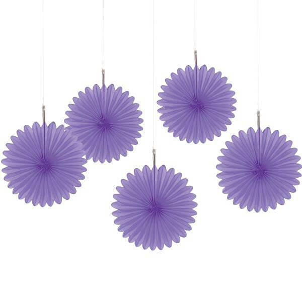 Mini Hanging Fans - Purple: 5-Piece Pack - Candy Warehouse
