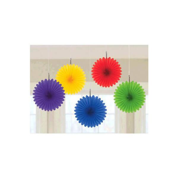 Mini Hanging Fans - Rainbow: 5-Piece Pack - Candy Warehouse