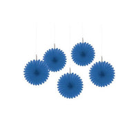 Mini Hanging Fans - Royal Blue: 5-Piece Pack - Candy Warehouse