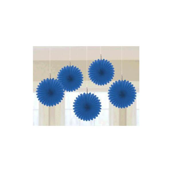 Mini Hanging Fans - Royal Blue: 5-Piece Pack - Candy Warehouse