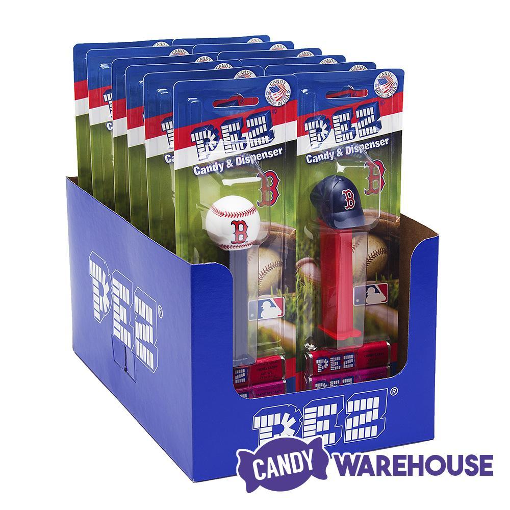 MLB Team Baseball PEZ Candy Packs - Boston Red Sox: 12-Piece Box - Candy Warehouse