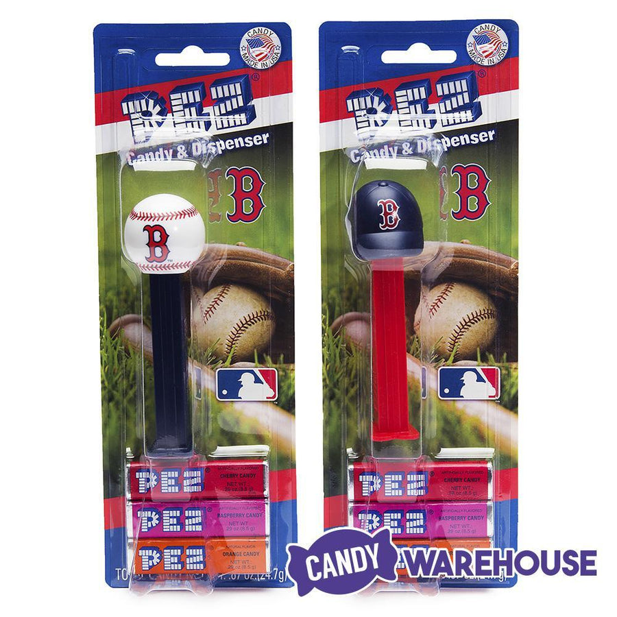 MLB Team Baseball PEZ Candy Packs - Boston Red Sox: 12-Piece Box - Candy Warehouse