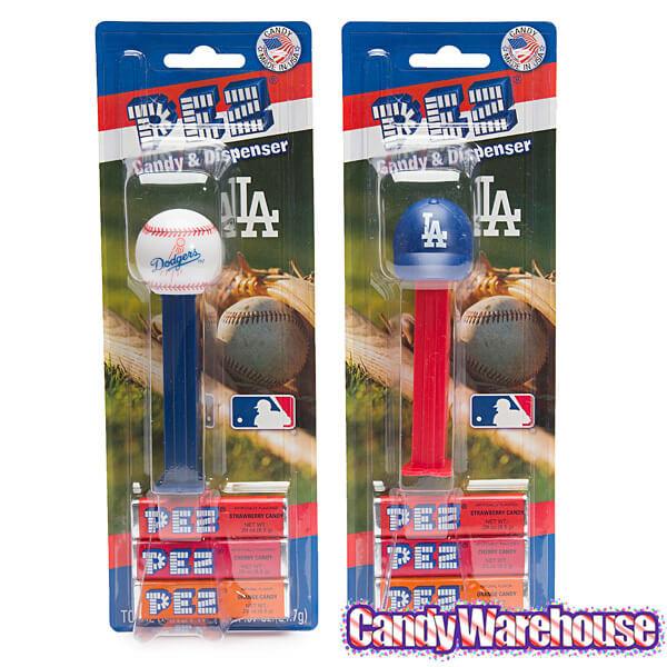 MLB Team Baseball PEZ Candy Packs - Los Angeles Dodgers: 12-Piece Box - Candy Warehouse