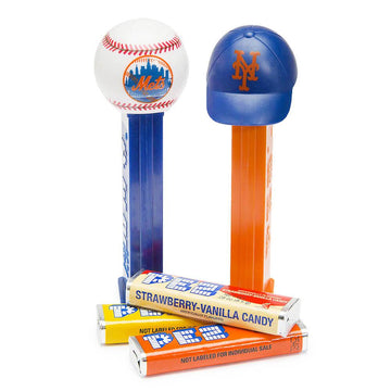 MLB Team Baseball PEZ Candy Packs - New York Mets: 12-Piece Box - Candy Warehouse