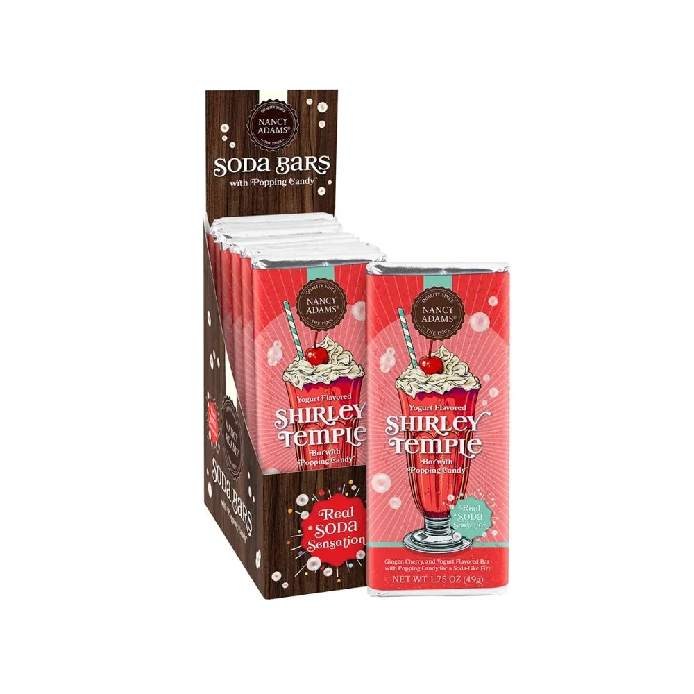 Nancy Adams Shirley Temple Yogurt Soda Bar with Popping Candy: 12-Piece Box