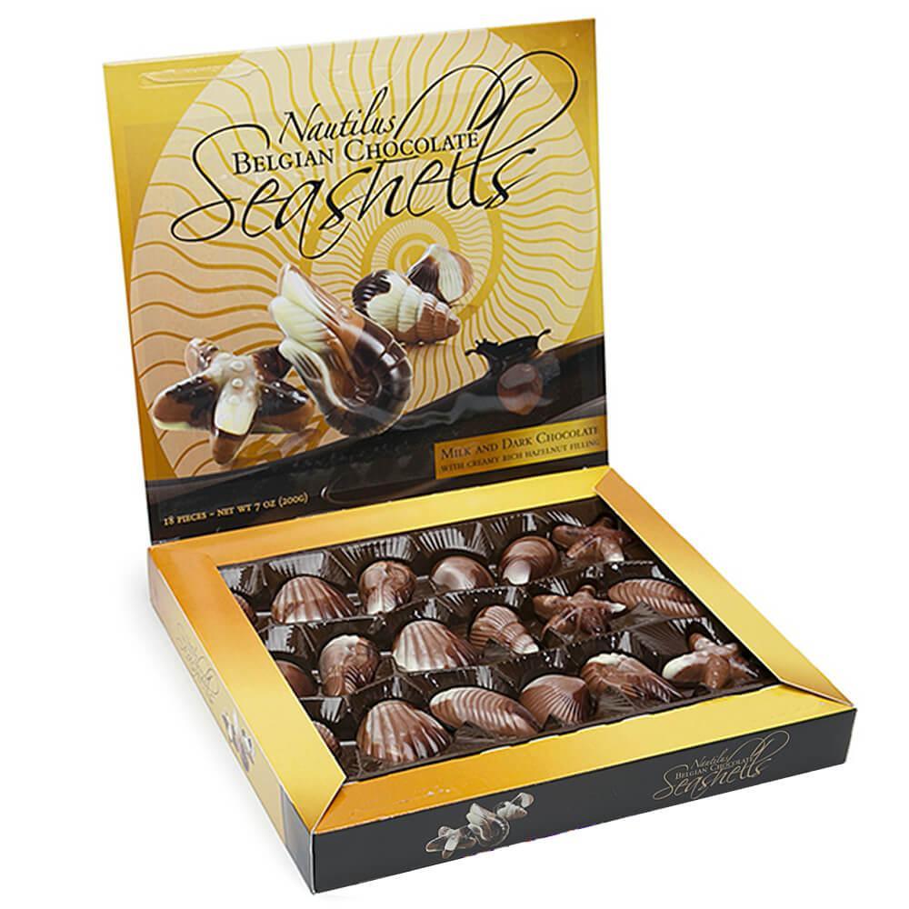 Nautilus Belgian Chocolate Seashells: 18-Piece Box - Candy Warehouse