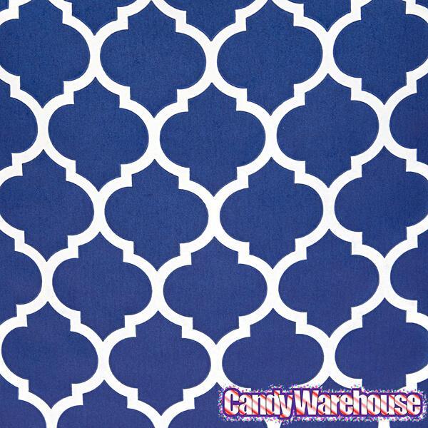 Navy Blue Casablanca Pattern Candy Bags: 25-Piece Pack - Candy Warehouse